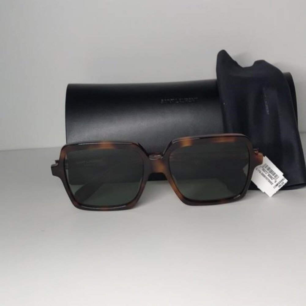 New Authentic Tortoise Square Sunglasses with Black Case SL 174 002 - Picture 13 of 13